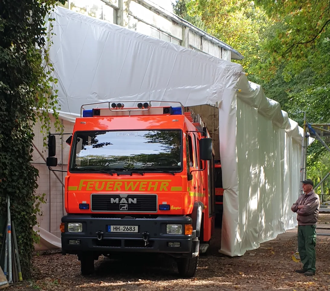 Großflächige Einhausung – Rohrgerüstbau Pronin, Hamburg